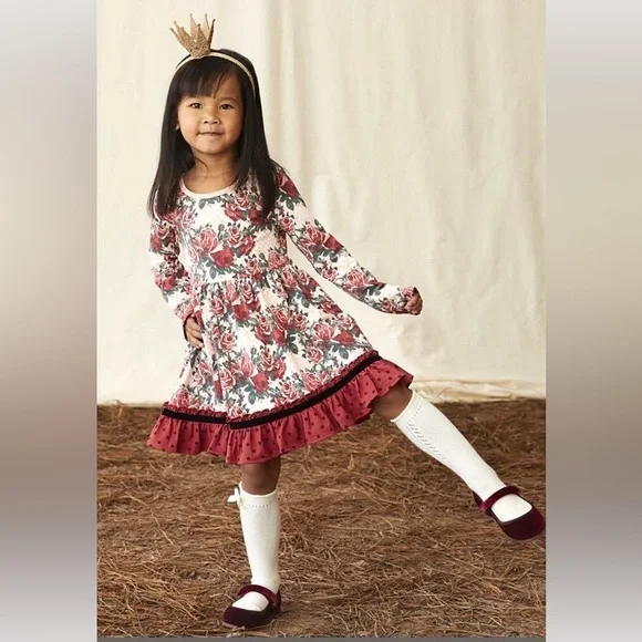 NWT Matilda Jane Kensley Girls Floral Print Dress ~ - Picture 2 of 9